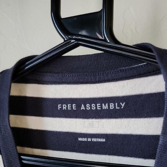 Navy and White Striped T-Shirt Dress - Picture 2 of 3